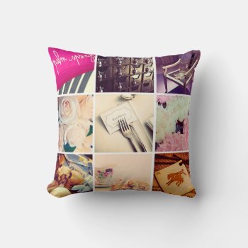 Custom Instagram Photo Collage Throw Pillow by bestgiftideas at Zazzle