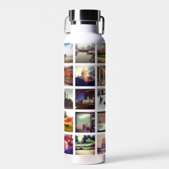 Custom Instagram Photo Collage Water Bottle by bestgiftideas at Zazzle