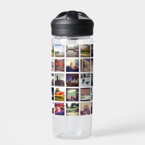 Custom Instagram Photo Collage Water Bottle