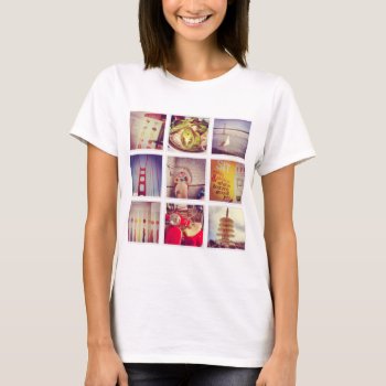 Custom Instagram Photo Collage Women Basic T-shirt by bestipadcasescovers at Zazzle