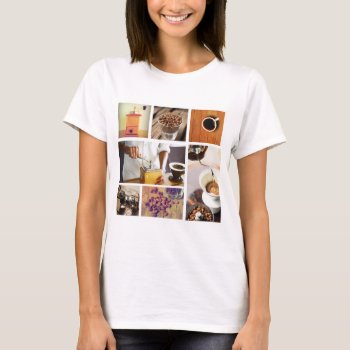 Custom Instagram Photo Collage Women Basic T-shirt by bestgiftideas at Zazzle