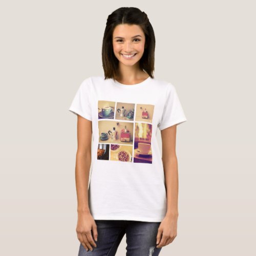 Custom Instagram Photo Collage Women Basic T_Shirt