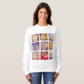 Custom Instagram Photo Collage Women's Sweatshirt by bestgiftideas at Zazzle
