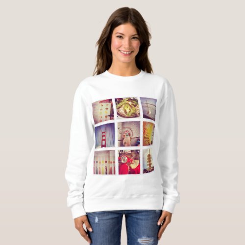 Custom Instagram Photo Collage Womens Sweatshirt
