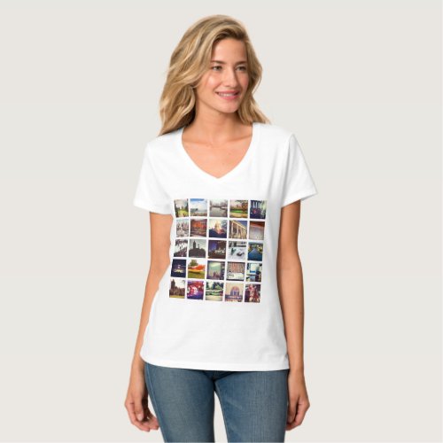 Custom Instagram Photo Collage Womens T_Shirt