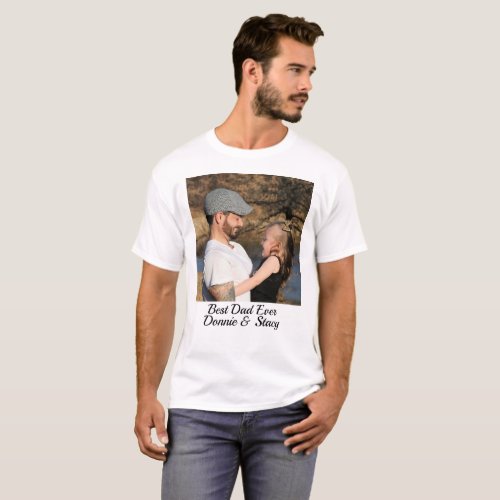 Custom Instagram Photo Quote Names Best Dad Ever T_Shirt