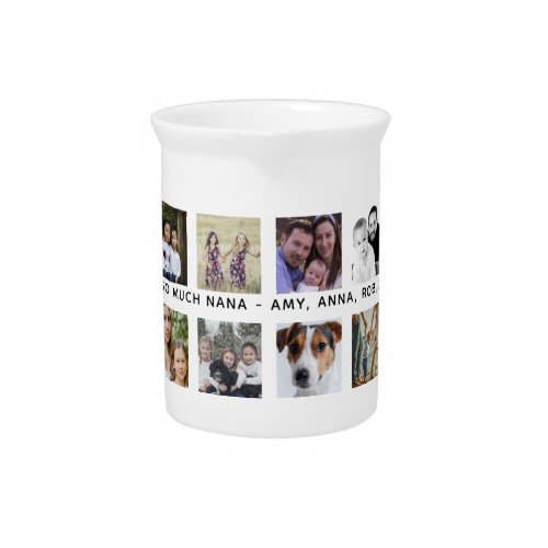 Custom Instagram Photos 12 Photos Collage Beverage Pitcher