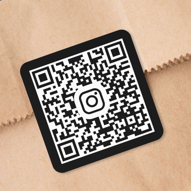 Custom Instagram QR Code Black Square Sticker (Custom Instagram QR Code Black Square Sticker)