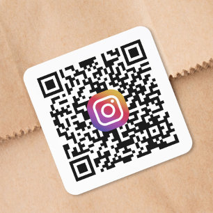 Custom Instagram QR Code Square Sticker