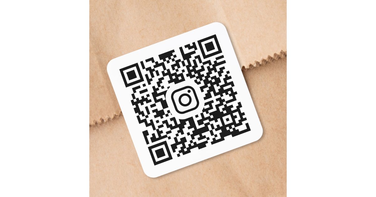 Qr Code Square Sticker Designs Custom Instagram QR Code Square Sticker | Zazzle