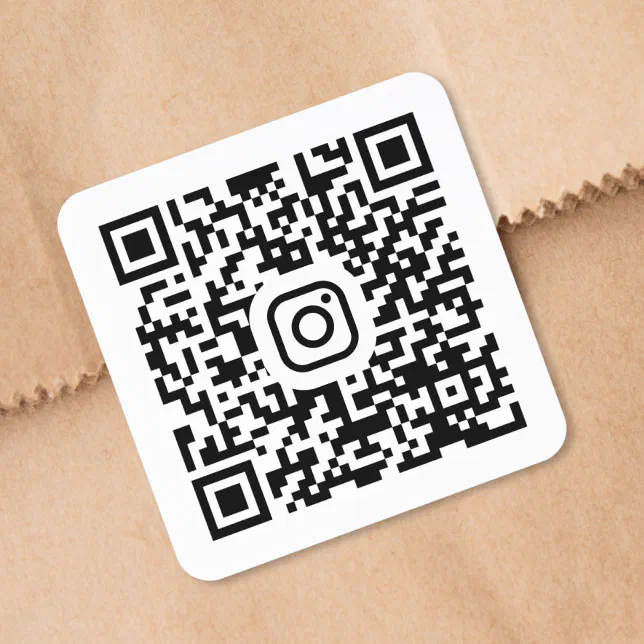 Custom Instagram QR Code Square Sticker | Zazzle