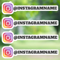 Custom Instagram Social Media Handle Name Sticker