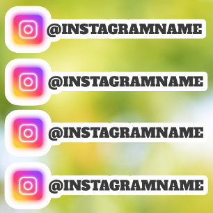 Custom Instagram Social Media Handle Name Sticker