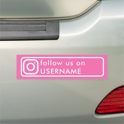 custom instagram social media hot pink car magnet