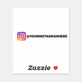 Custom Instagram Social Media Sticker by TwoTravelledTeens at Zazzle
