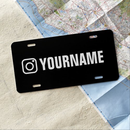 Custom instagram symbol license plate with name