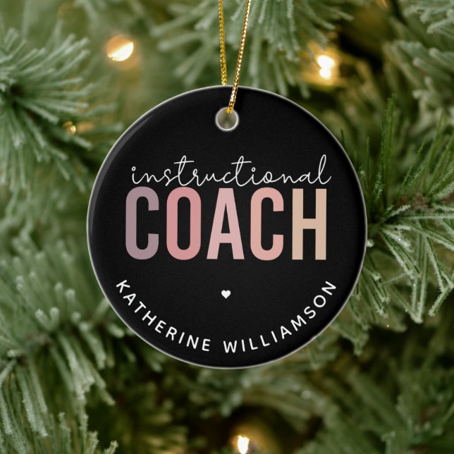 Custom Instructional Coach Educational Coach Gift Ceramic Ornament (Tree)