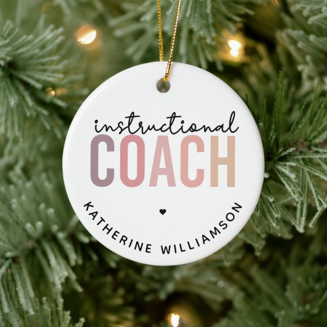 Custom Instructional Coach Educational Coach Gifts Ceramic Ornament (Tree)