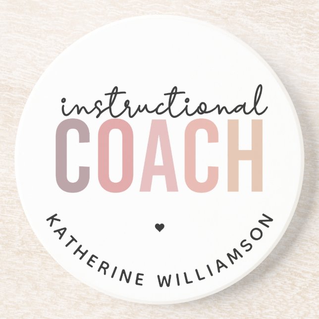 Custom Instructional Coach Educational Coach Gifts Coaster (Front)