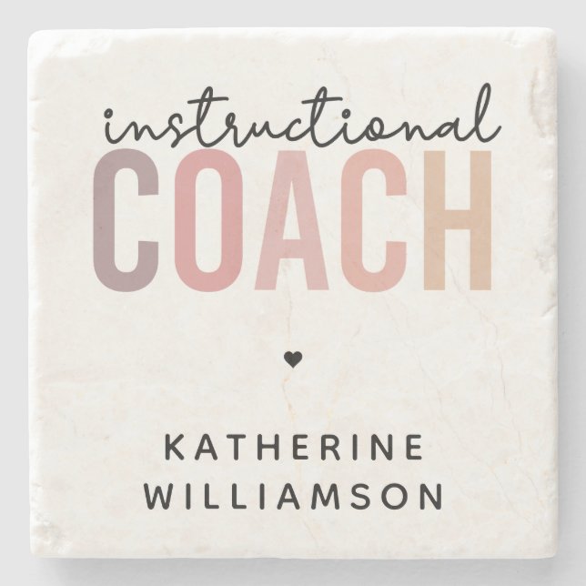 Custom Instructional Coach Educational Coach Gifts Stone Coaster (Front)