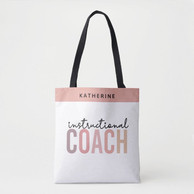 Custom Instructional Coach Educational Coach Gifts Tote Bag (Front)