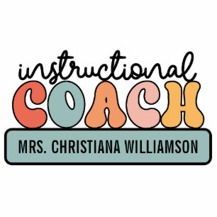 Custom Instructional Coach Educational Coach Retro Cutout