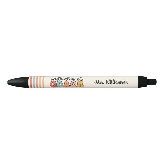 Custom Instructional Coach Educational Coach Retro Pen (Front)