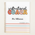 Custom Instructional Coach Educational Coach Retro Planner<br><div class="desc">Personalized Gifts for Instructional Coach and Educational Coach. This Customizable design makes a great appreciation gift for Instructional Coaches!</div>
