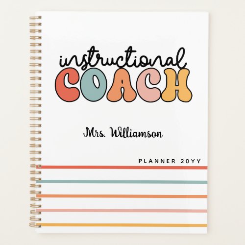 Custom Instructional Coach Educational Coach Retro Planner