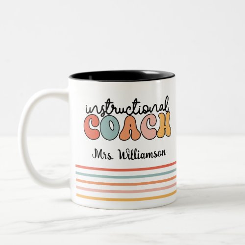 Custom Instructional Coach Educational Coach Retro Two_Tone Coffee Mug