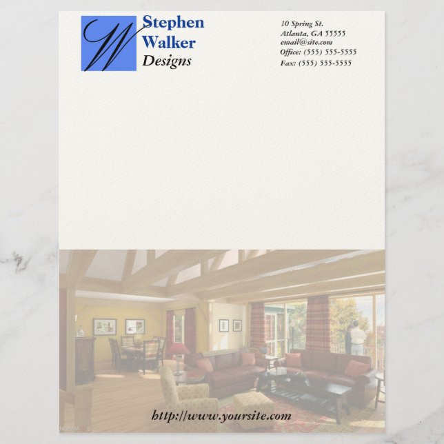 Custom Interior Design Stationary Letterhead (Front)
