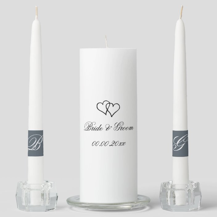 Custom interlocking heart wedding unity candle set | Zazzle.com