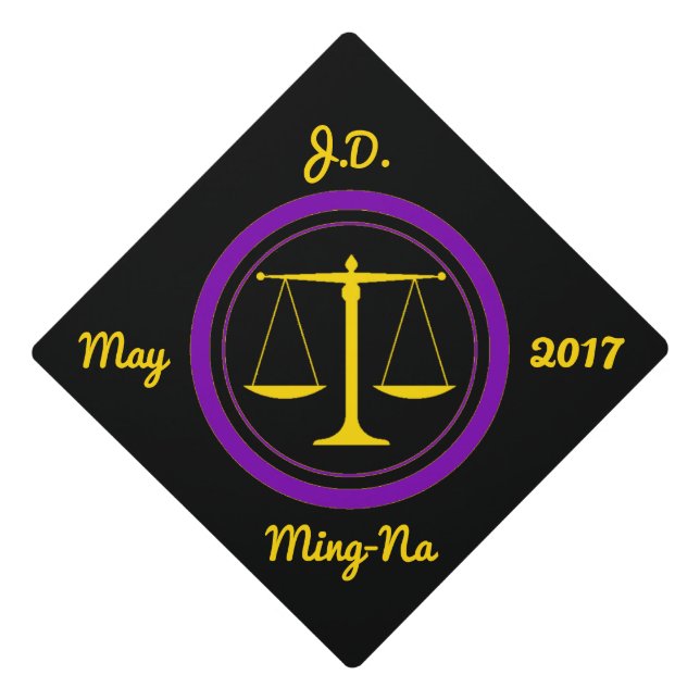 Custom Intersex Pride Legal Symbol Scales Graduation Cap Topper (Front)