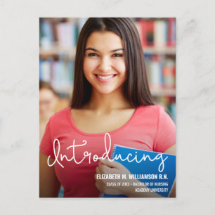 Custom Introducing Nurse Grad photo Announcement Postcard