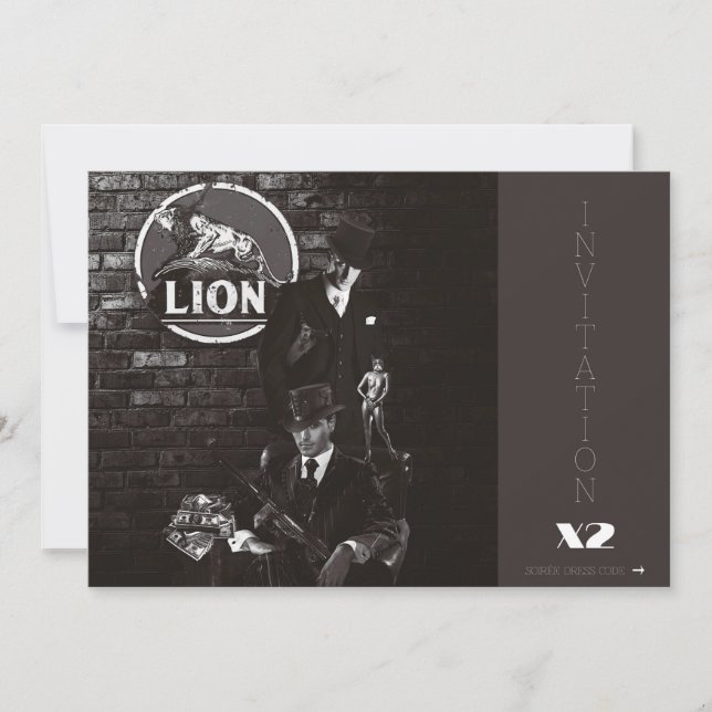 CUSTOM INVITATION CARD X2 DRESS CODE PROHIBITION (Front)