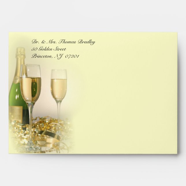Custom Invitation Envelopes - Champagne Buff (Front)
