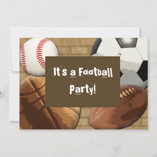 Custom Invitation, Sports Party, Birthday or Any.. Invitation (Front)