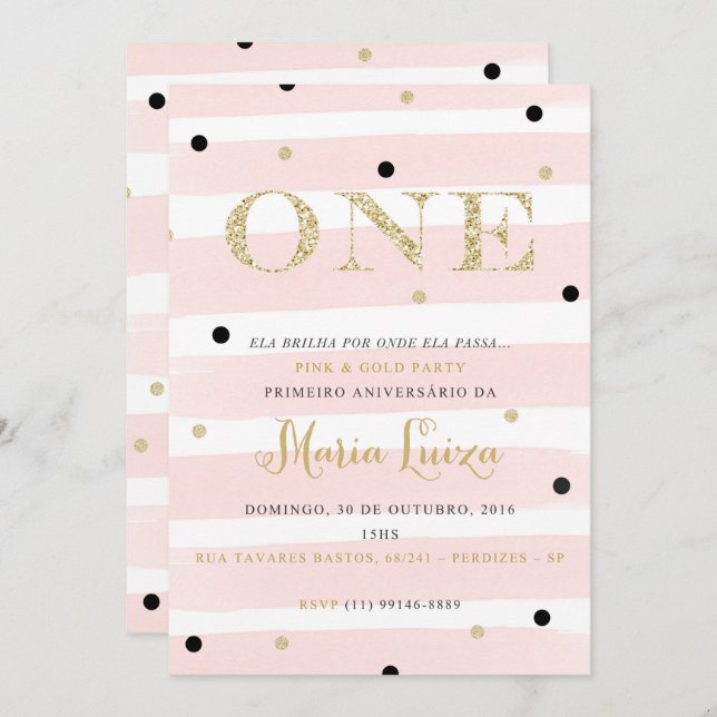 Custom Invitations for Luiziana (Front/Back)