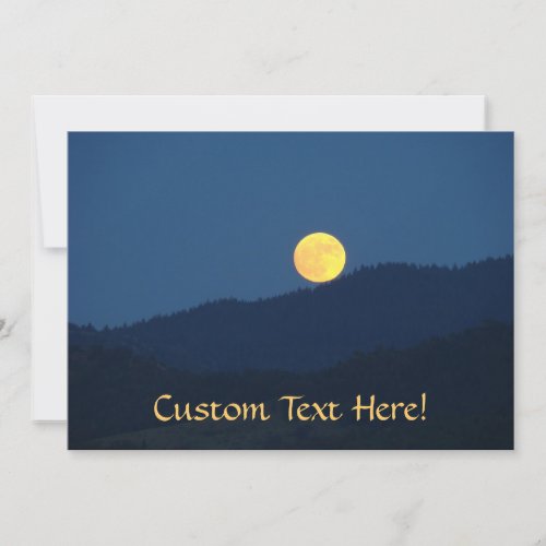 Custom Invitations Orange Full Moon Blue Twilight