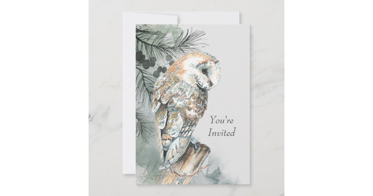 Custom Invite Retirement Party Barn Owl Art | Zazzle