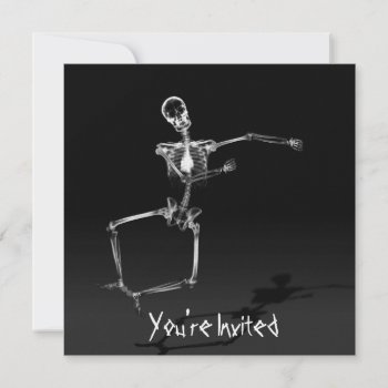 Custom Invites - X-ray Skeleton Joy Leap - B&w by VoXeeD at Zazzle