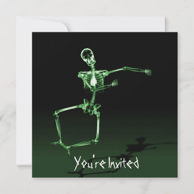 CUSTOM INVITES - X-Ray Skeleton Joy Leap - Green (Front)