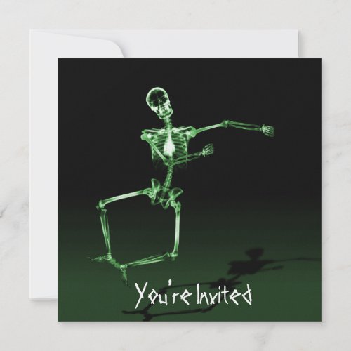 CUSTOM INVITES - X-Ray Skeleton Joy Leap - Green