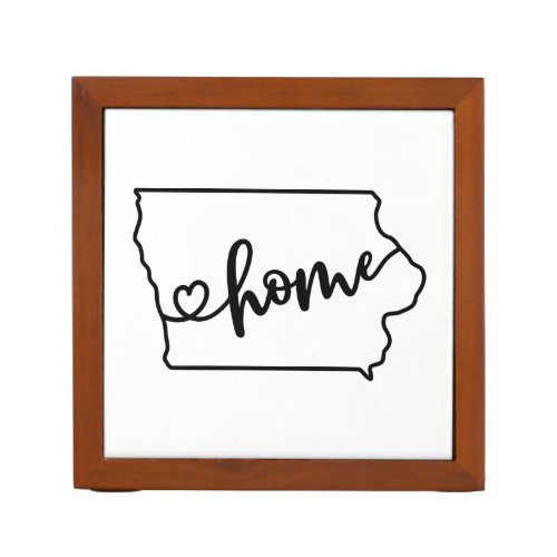 Custom Iowa State US Outline Home Art Desk Organizer