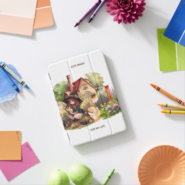 Custom Ipad Air Cover | Cute Witch And Fox (In Situ)