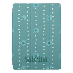 Custom iPad Protective Case Green Floral & Dot