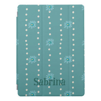 Custom iPad Protective Case Green Floral & Dot 