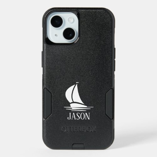 Custom iPhone 15 Otterbox case with sailboat logo