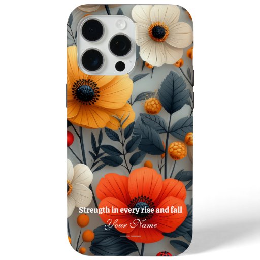 Custom iPhone 15 Promax Case with Vibrant Flower