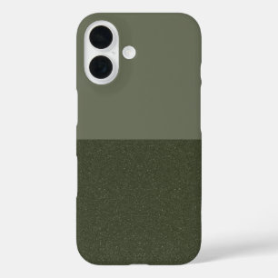 Custom iPhone 16 Case – Two-Tone Moss Green Split